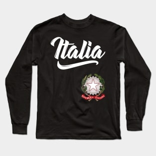 Italia Italy Italian Family Heritage Italiano Coat Of Arms Long Sleeve T-Shirt